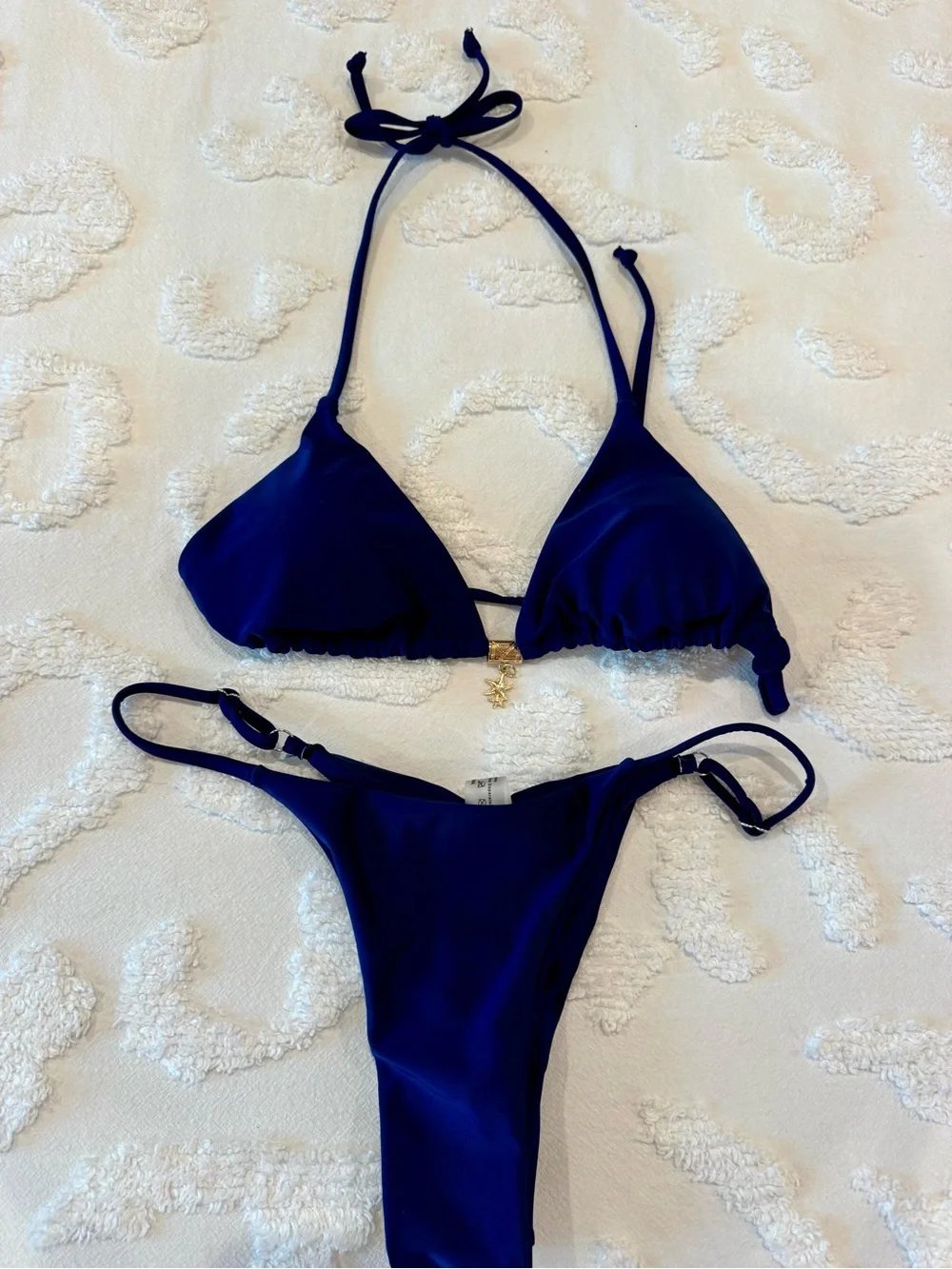 Navy Blue Triangle Bikini - Picture 1 of 4